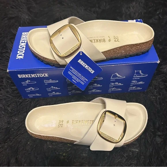 BIRKENSTOCK Madrid big buckle leather sandals slippers slides shoes eur 39 new - Picture 8 of 8